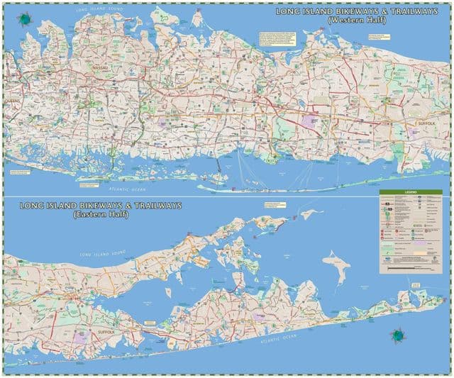 Mapa da ciclovia de Long Island