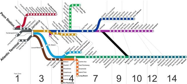 Mapa das zonas de Long Island